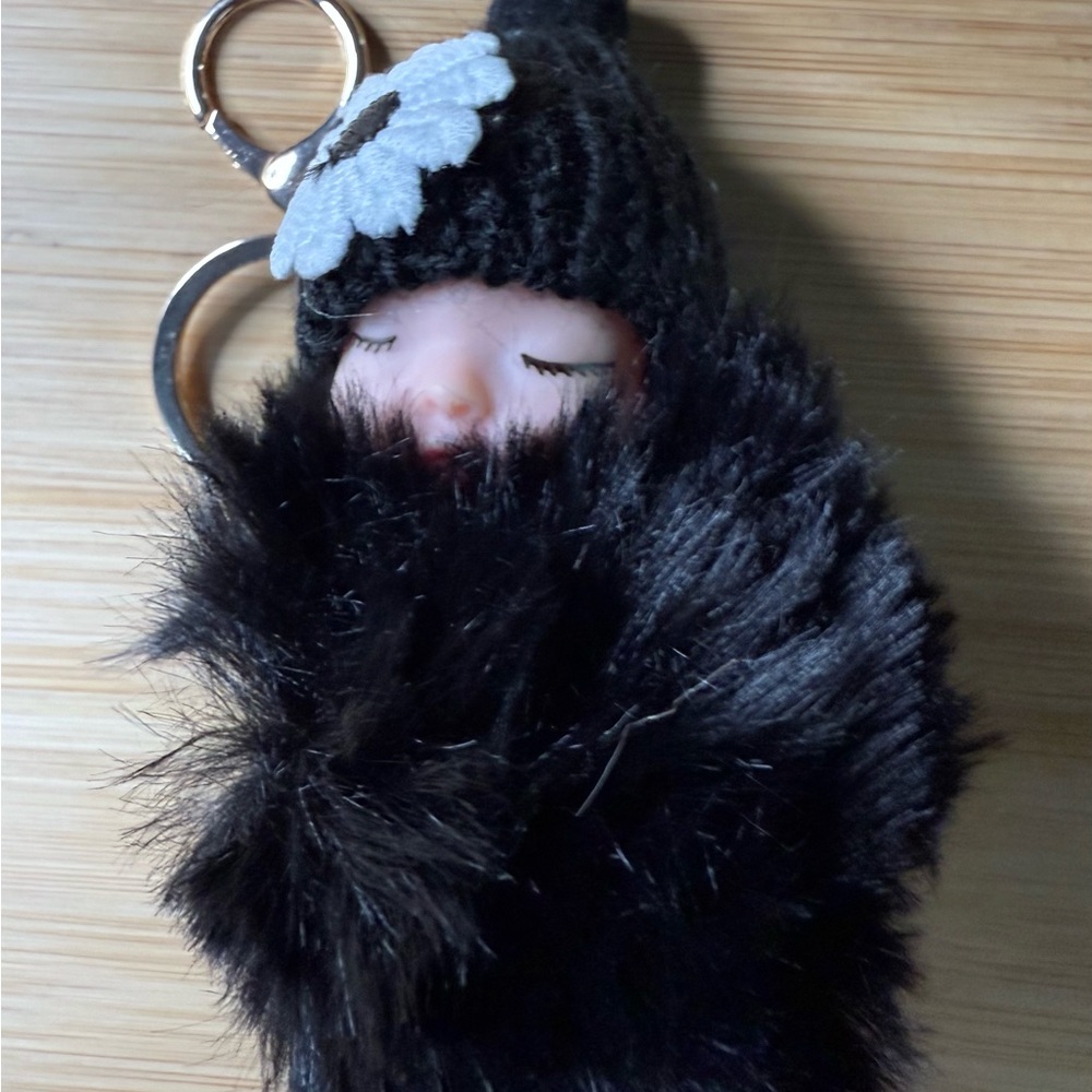 🧚🏻‍♀️ Cute Baby Doll Pom Pom Purse Charm Faux Fur Kawaii Keychain Choose 1